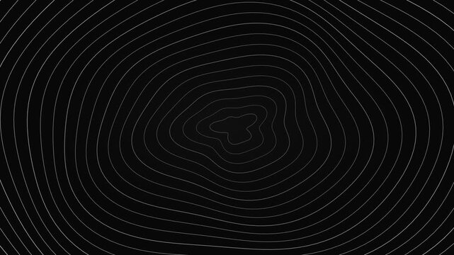 Abstract topographic map lines pattern design on dark black background for modern minimalist graphic design projects