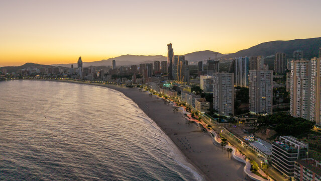 Benidorm, Spain, and the surrounding Mediterranean coastline
