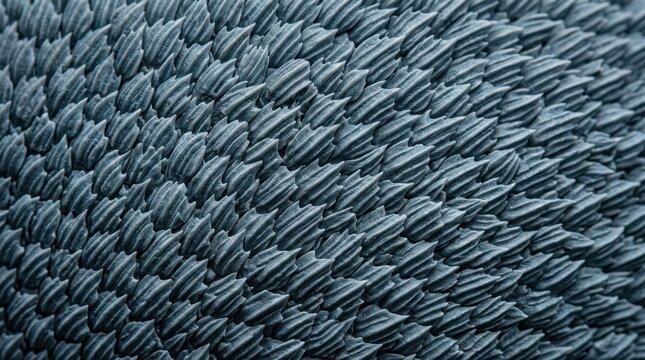 Microscopic view of shark skin showing dermal denticles in a close-up pattern