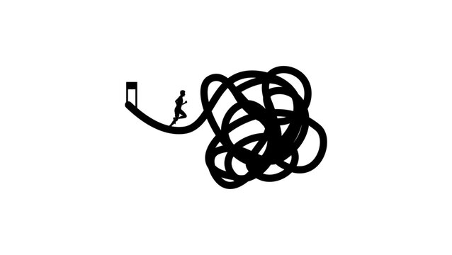 Nihilism symbol, black isolated vector silhouette
