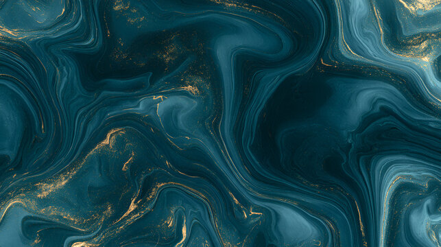 Deep Teal Marbled Paper Texture With Fine Swirling Gold Detail, Soft Window Light, Telephoto Compression, Tight Framing, High-Contrast Tones, High-Resolution Digital Art, Clean Modern Design