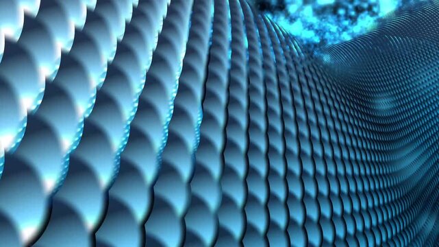 Abstract blue digital wave background with flowing scale texture 4K motion loop