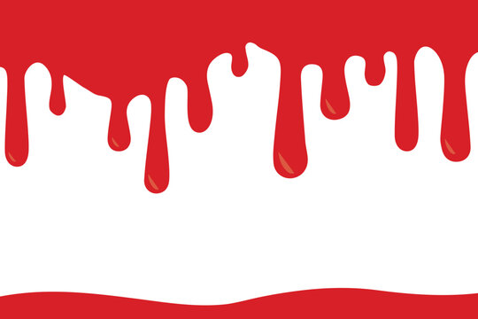 Seamless Dripping Blood Border Pattern Vector.

