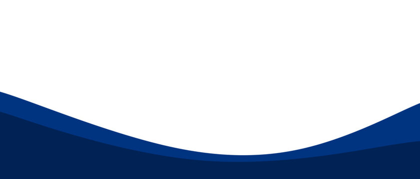 Abstract dark blue wave shape on a clean white background for professional design.