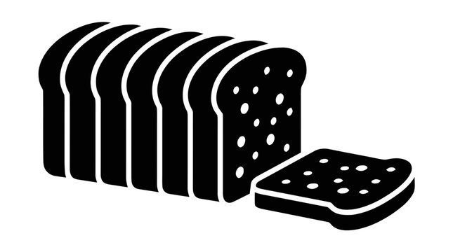 Vector illustration of loaf of sliced bread icon on a transparent background