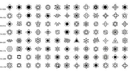 Obraz premium Collection of Geometric Abstract Icons and Symbols, Isolated on Transparent Background