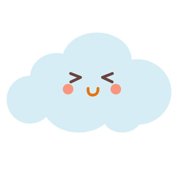 Cute overcast cloudy sky illustration