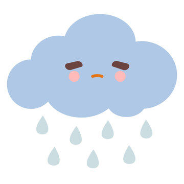 Cute rainy cloud weather illustration