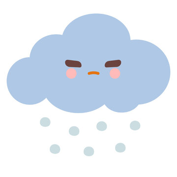 Cute hail cloud weather illustration