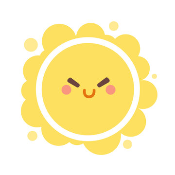 Cute smiling yellow sun illustration