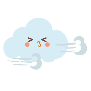 Cute windy cloud weather illustration