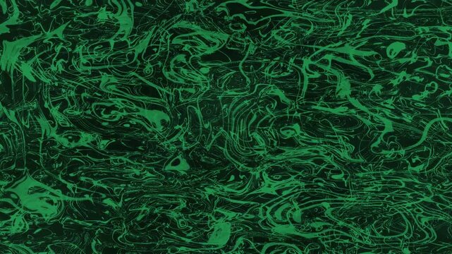 Emerald green glowing frost crystal aurora abstract fluid texture background and loopable video motion
