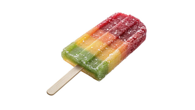 Sweet frozen fruit popsicle ice cream on transparent background