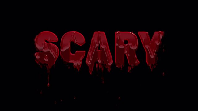 scary blood red dripping texture text on alpha channels or transparent perfect for spooky halloween or decoration