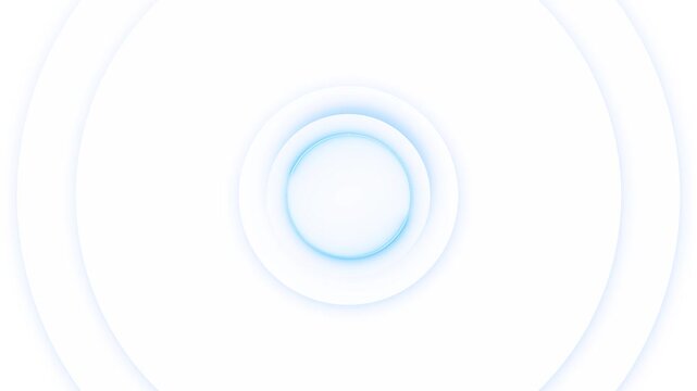 Soft blue rings form a bright radial pattern on a pure white background, offering a calm minimal visual for corporate design, medical themes, digital interfaces, product displays and elegant openings.