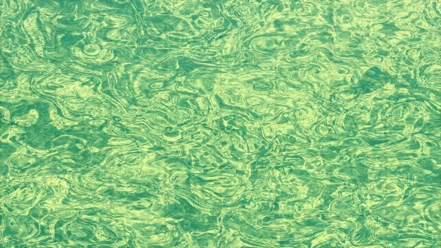 Emerald green water pool ripples texture background and loopable video motion