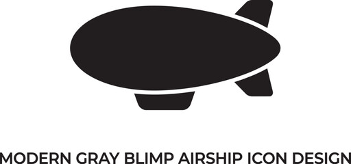 A dark gray airship silhouette against a white background © Hiron