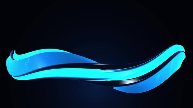 Abstract blue neon wave curved light motion graphic animation background loop