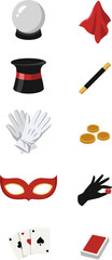 A set of items for magic tricks, magic © vigo
