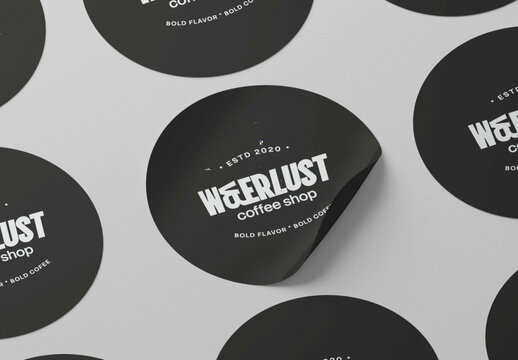 Circle Sticker Mockup