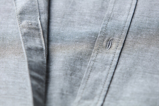 Close up of men's linen shirt. Soft focus.