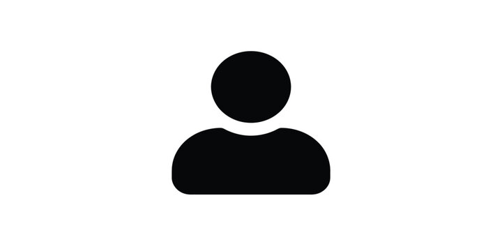 Simple black silhouette icon representing a generic user profile or person avatar on a white background
