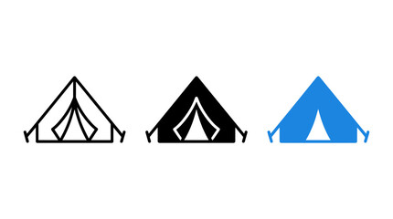 Camping tent icon design set vector illustration isolated on white background © Al Rafi