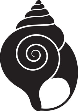 Minimalist spiral seashell conch shell isolated on white background flat vector illustration