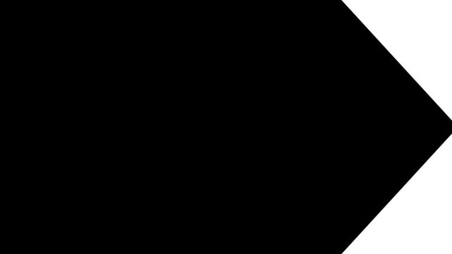 Left to right wipe arrow transition animation, blue shape swipe motion on transparent background.