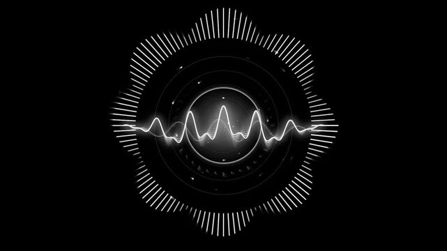 Audio Visualizer HUD Interface Digital Waveform Illustration