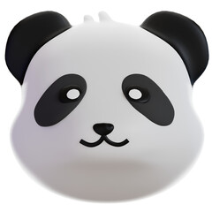 Cute 3D Panda Head Icon - Adorable Cartoon Animal Mascot for UI/UX Design & Digital Products © Krematika