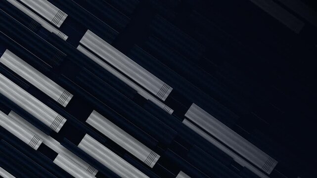 Abstract metallic diagonal stripes motion background animation loop