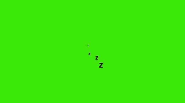 sleeping illustration animation on green screen. zzz animation.