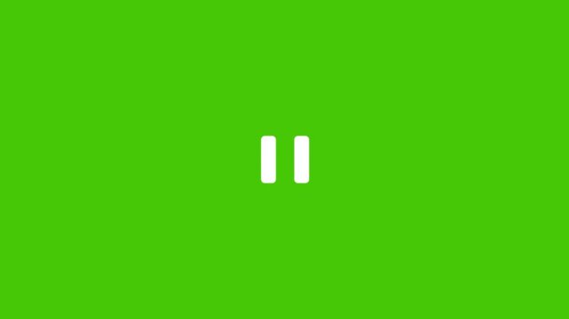 Clicking pause and play buttons. Click pause and click play. Pause video icon. Play button animation.