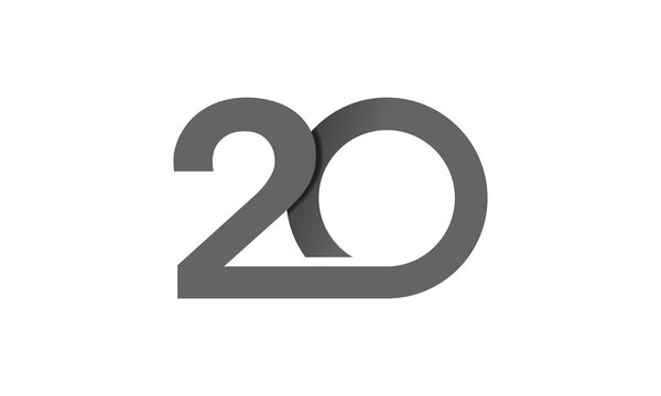 Minimalist Ribbon Number 20 Infographic Concept for Annual Report and Financial Review.