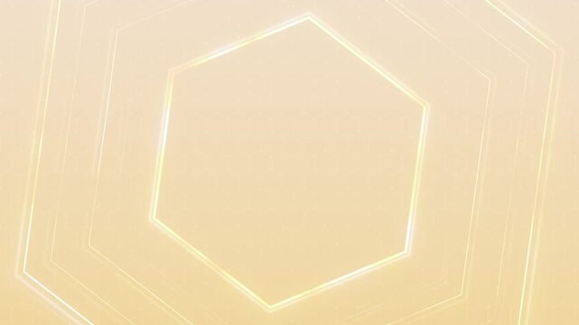 Clean beige backdrop glowing hexagonal frame honeycomb refined premium look. elegant advertising, business presentations, event visuals, beauty branding, corporate openers modern luxury projects.