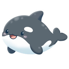 cartoon killer whale isolated on white © Rewat