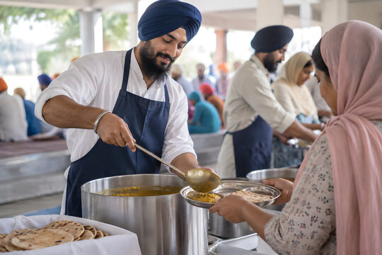 Community meal served during Gurpurab
