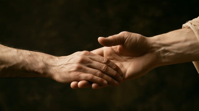 Jesus Christ offers forgiveness to a sinner through the touch of their hands