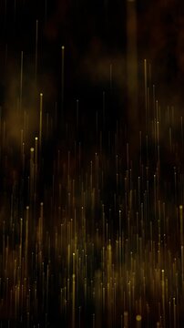 Golden light trails rise and fall across amber sparkling points depth. luxury events, awards, celebrations, festive titles, finance, wealth, branding, stage visuals, technology, and cinematic designs.