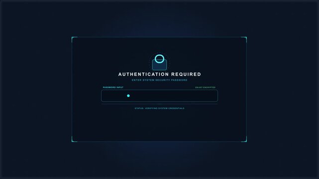 Digital authentication progress bar loading animation, secure login concept, futuristic ui element