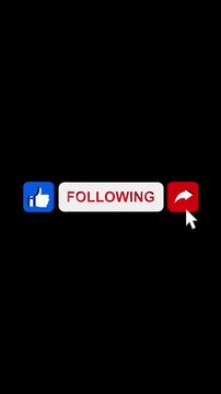 Blue like button, follow panel, share icon, clicking cursor background. Social engagement, creators, influencers, marketing campaigns, channel growth, audience interaction, promotion, posts, media.