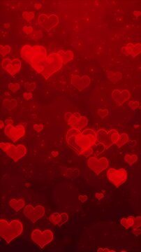 Hearts drift scene as light particles warm dreamy atmosphere. romance, affection, passion, engagement, wedding invitations, anniversary media, festive greetings, gifts, couples, emotional storytelling