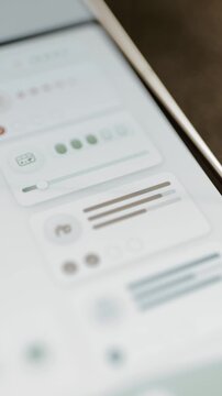 Portrait wellbeing dashboard combines sliders and status cards