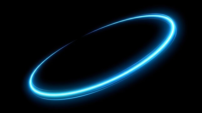 Abstract luminous orbit trail with light effect in dark background for digital design
