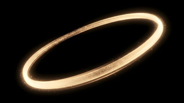Abstract luminous orbit trail creating a glowing ring with light effects in dark background