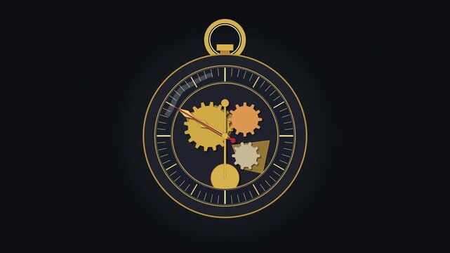 Clockwork gears inside pocket watch, time passing, mechanical movement, intricate mechanism, history, vintage, steampunk