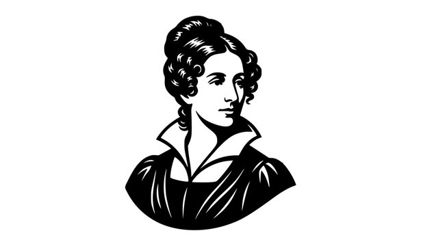 SEO Title:
Mary Somerville historical bust silhouette black Victorian scientist mathematician vector portrait