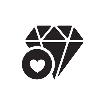 Premium Diamond Icon With Heart Badge