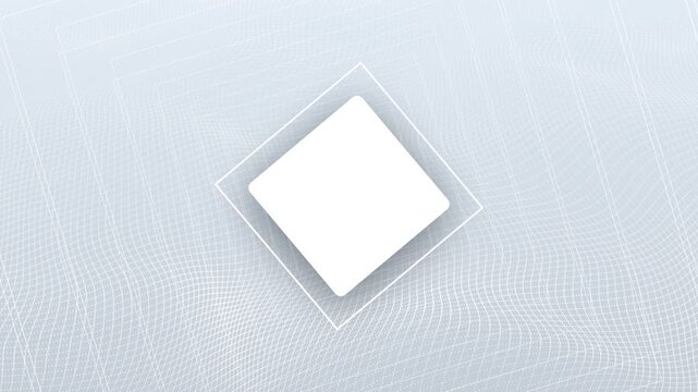 A luminous white square floats polygon outlines flowing linear patterns silver background. abstract business slides, software launches, science visuals, architectural concepts, branding, title layouts